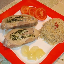 Sertésrolád spenóttal és tojással