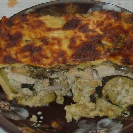 Csirkés-gombás cukkíni